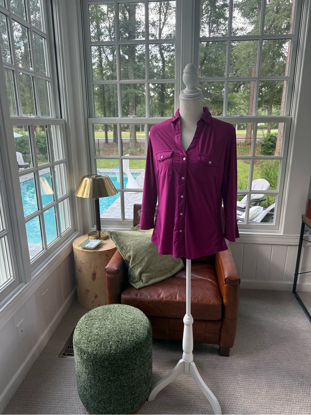 J. McLaughlin Magenta Button-Down Shirt
